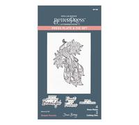 Spellbinders Élégante plaque de presse en métal Motif paon