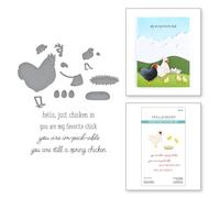 Spellbinders Ensemble de tampons et matrices de découpe Spring Chicken de la collection On The Farm