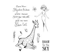 Spellbinders JDS-053 Giraffe Wisdom Lot de tampons transparents, Silicone, 6,6 x 8,6 cm