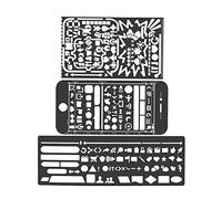 Spellbinders Lot de 3 gabarits de dessin portables en acier inoxydable