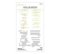 Spellbinders Making Me Smile Sentiments Glimmer Ensemble plaque et matrice de découpe en aluminium chaud de la collection Four Petal, métal, One