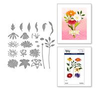 Spellbinders Matrices gravées à tiges Florales de la Collection photosynthèse par Simon Hurley, métal, Un