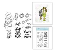 Spellbinders Mayline Jung Ensemble de tampons Transparents Hugs de la Collection Delightful Darlings