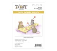 Spellbinders Music to My Ears Ensemble de tampons en caoutchouc étirable de la collection House Mouse Rare Bloom