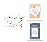Spellbinders Plaque en cuivre « Sending Love BetterPress » de la collection Copperplate On Your Wedding Day par Paul Antonio