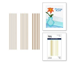 Spellbinders Plaque Moderne à Rayures Brillantes de la Collection Photosynthesis par Simon Hurley, métal, Un