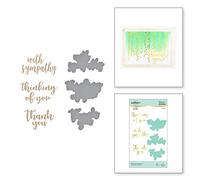 Spellbinders Sentiments Glimmer Hot Foil Assiette et Die Set Effortless Greetings par Laurie Wilson, métal, avec condoléances : 5,8 x 3,6 cm