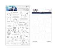 Spellbinders Simon Hurley Lot de tampons et matrices de découpe Woodland Wildlife en métal, ONE