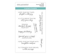 Spellbinders Spread Your Wings Sentiments Lot de tampons transparents de la collection Cheerful Chirps