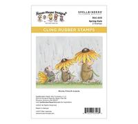Spellbinders Pluie printanière par House Mouse Tampon en Caoutchouc étirable, Rouge, ONE