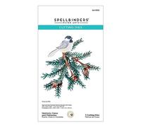 Spellbinders Susan Tierney-Cockburn Matrices de découpe gravées Hemlock, cônes et mésanges de la collection Snow Garden
