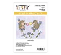 Spellbinders Tea for Two Thé pour Deux tampons en Caoutchouc de la Collection Spring House-Mouse Designs, Rouge, Un