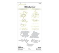 Spellbinders Yana Smakula Lot de plaques et matrices de découpe en aluminium Inscription A Merry Little Christmas Sentiments