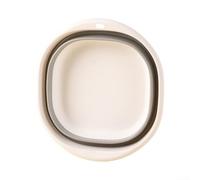 Spelonify Bassine à Vaisselle Pliable avec matériau PP TPR, Seau à Linge Peu encombrant pour Camping, Voyage, Casserole carrée Portable (Blanc + Gris, M)