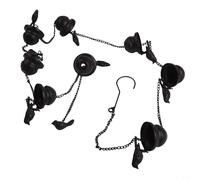 Spelonify Chaîne de pluie en métal pour gouttières, 2,4 m, décoration de jardin en bronze avec carillon éolien, cloches, directeur d'eau de pluie à suspendre pour patio, porche, balcon