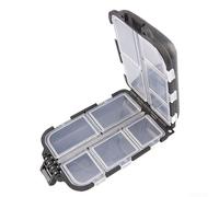 Spelonify Étui de rangement pour hameçons avec 10 grilles pour transporter des hameçons, des vairons, des sangsues, des arbustes et autres appâts vivants ou souples (noir)