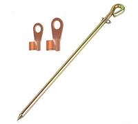 Spelonify Kit de Tige de Mise à la Terre pour générateur Solaire électrique - Fil d'antenne en Acier plaqué cuivre - 45 cm - Doré - 20 A 50 A - Câble en PVC Flexible - Statique extérieure (1 pièce)