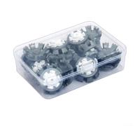 Spelonify Lot de 16 crampons de rechange pour chaussures pour homme - Crampons 3.0 - Clous de traction en caoutchouc à 8 points - Accessoires antidérapants (gris-blanc)