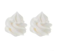 Spelonify Lot de 2 Fausses Boules de Glace décoratives réalistes pour fêtes, Photographie et présentoirs créatifs, Blanc (4 cm)