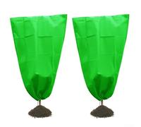 Spelonify Lot de 2 sacs de protection contre le gel pour plantes avec cordon de serrage, boucliers en tissu respirant pour l'hiver, housses d'arbres vertes pour jeunes arbres, roses, plantes en pot et