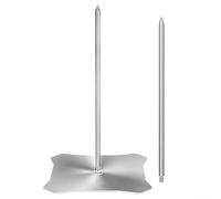 Spelonify Lot de 3 brochettes verticales pour barbecue Kamado en acier inoxydable 304 avec tiges de 22,9 et 38,1 cm, rôtissoire à poulet pour barbecue au charbon et au gaz, argenté