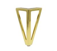 Spelonify Lot de 4 pieds de table triangulaires de rechange de 15,2 cm, pour chaises, lits, armoires, meubles en fer robuste avec coussinets antidérapants (doré)