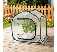 Spelonify Mini Up Serre portable en PVC avec porte zippée et filet pour oiseaux, petite maison de jardin transparente pour les cultures de jardin et la protection des animaux domestiques, pour une
