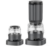 Spelonify Moulin à café électrique portable avec bavure réglable, taille de mouture réglable, rechargeable par USB, moulin à épices pour haricots, herbes grises sans fil