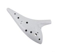 Spelonify Ocarina alto Do à douze trous, instrument en résine avec finition craquelée, flûte à vent pour débutant avec étui de transport, livret de musique et musique portable (blanc)