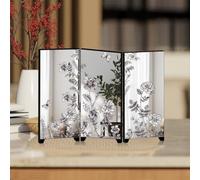 Spelonify Paravent de table pliable en acrylique de style chinois, mini séparateur de pièce avec artisanat complexe pour affichage d'étagère de maison, noir, 23 x 11 cm (C)