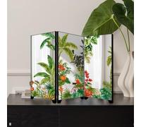 Spelonify Paravent de table pliable en acrylique de style chinois, séparateur de pièce pliable pour la maison, le bureau, étagère, noir, 23 x 11 cm (D)