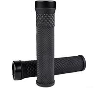 Spelonify Poignées de vélo 22 mm en silicone avec verrou en aluminium, antidérapantes, ergonomiques pour VTT (noir)