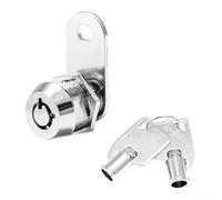 Spelonify Serrure à came tubulaire de 17 mm, pour armoire, bureau, tiroir, boîte aux lettres avec 2 clés, en alliage de zinc, réversible à 90 degrés, sans clé, serrure de casier de retenue