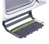 Spelonify Tapis de marche réglable antidérapant pour caravane - Protection de sol en polyester durable pour un nettoyage facile - Accessoire de camping en plein air - 46 x 46 cm - Gris (vert)