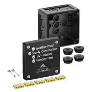 Spelsberg Abox Pro 025-2,5²/SW Boîte de jonction professionnelle IP66 avec 5 borniers surélevés sans vis - Certifié VDE, points de fixation internes pour les zones industrielles et extérieures (noir)