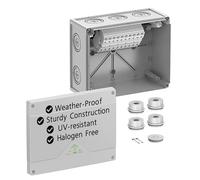 Spelsberg Abox SL-16² - Boîte de jonction professionnelle IP55/IP66 avec bornier surélevé sans vis - Certifié VDE, points de fixation internes pour intérieur et extérieur (gris)