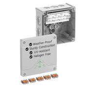 Spelsberg Abox SL-4² - Boîte de jonction professionnelle IP66 avec 5 bornes surélevées et sans vis à 3 fils - Certifié VDE, points de fixation internes pour les zones industrielles et extérieures
