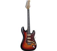 SPENCER BY ST10 SUNBURST Guitare électrique corps peuplier poignée en érable, clavier en résine, 3 micros S-S, commandes de volume et 2 tons, interrupteur lame 5 voies, pont avec levier Tremolo,