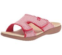 Spenco Women's Kholo Stripe Slide Sandal, Red, 7 Wide