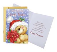 Spercy Adorable carte de Noël en forme d'ours pour enseignant, enseignant, cadeau de la part d'un étudiant, adorable carte de Noël pour enseignants