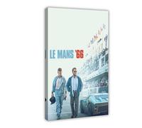 SPERKY Poster de film Le Mans 66 sur toile - Décoration murale pour salon, chambre à coucher - Style cadre - 50 x 75 cm