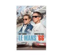 SPERKY Poster de film Le Mans 66 sur toile - Décoration murale pour salon, chambre à coucher - Style sans cadre - 40 x 60 cm