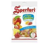 Sperlari - Assortiment de Bonbons Gran Gelèes Frutti del Sole, Saveur Intense de Fruits : Pêche, Mandarine, Fraise et Ananas - 18 Sachets de 175 Gr