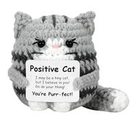 SPERMUOY Cadeau de chat positif, doudou au crochet, porte-bonheur et câlin de poche, cadeau de soutien émotionnel, cadeau d'anniversaire
