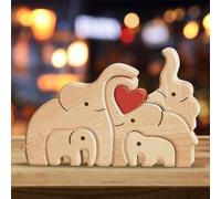 SPERMUOY Cadeau familial, puzzle d'art en bois personnalisé, puzzle éléphant, familial, cadeau pour la famille