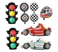 SPERMUOY Cars Lot de 8 décorations d'anniversaire pour garçon avec ballons gonflables, ballons gonflables à l'hélium