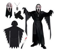 SPERMUOY Costume d'Halloween Scream pour homme, costume Scream Ghostface pour adulte, avec masque Scream, costume Ghostface pour homme, pour Halloween, fête, carnaval, cosplay