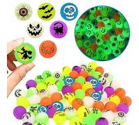 SPERMUOY Lot de 24 balles lumineuses pour Halloween - Flummi - Pour Halloween - Pour enfants - Sacs cadeaux - Remplissage de fête