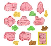 SPERMUOY Lot de 8 emporte-pièces en forme de voiture pour enfants - Pour pâte à biscuits, fondants, donuts, décoration de gâteau, chocolat
