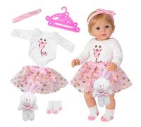 SPERMUOY Vêtements de poupée pour bébé - 35-43 cm - Accessoires de poupée avec jupe en tulle rose - Vêtements de poupée New Born - Vêtements pour poupées Ba-by (pas de poupée)